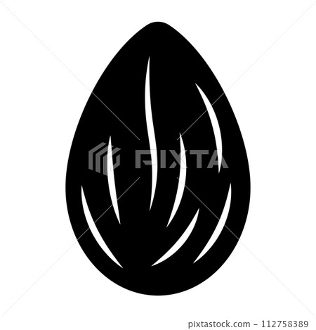black vector almond icon on white background 112758389