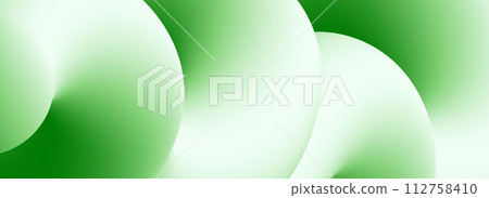 Abstract green and white fluid gradient background. Wavy curved flow poster wallpaper. Liquid wave backdrop. Bright colorful template for presentation, banner, flyer, booklet. Vector illustration.  112758410