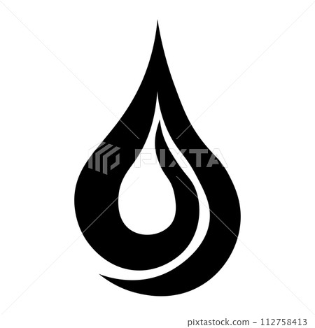 black abstract drop icon on white background 112758413