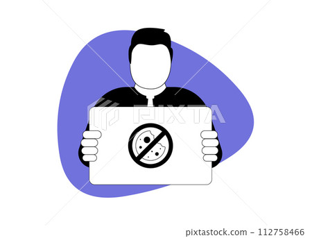 Privacy-centric ad visuals, no-cookie marketing graphics, data privacy illustrations and tracking-free ad designs for cookieless advertising campaigns. Vector illustration isolated on white background 112758466