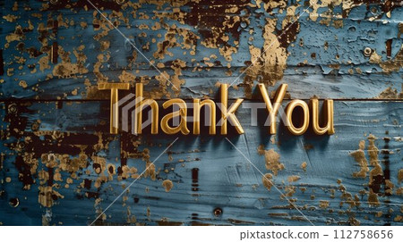 AI-generated content. Antique Gold Thank you concept creative art poster. Words Thank you made in textured lettering. Horizontal Illustration. Ai Generated Gratitude and Appreciation Symbol. AI-generated content. Antique Gold Thank you concept creative art poster. Words Thank you made in textured lettering. Horizontal Illustration. Ai Generated Gratitude and Appreciation Symbol. 112758656