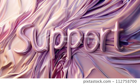 AI-generated content. Silk Support concept creative horizontal art poster. The Word Support made in textured lettering. Horizontal Illustration. Ai Generated Help and Assistance Symbol. 112758700
