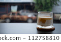 The Coffee Menu called Dirty Coffee a Glass of Ristretto Coffee shot on Cold Milk 112758810