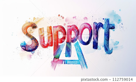 AI-generated content. The Word Support created in Hand-Lettering. Decorative lettering of the word Support. Help and Assistance Concept. Creative postcard. Ai Generated Digital art poster. AI-generated content. The Word Support created in Hand-Lettering. Decorative lettering of the word Support. Help and Assistance Concept. Creative postcard. Ai Generated Digital art poster. 112759014