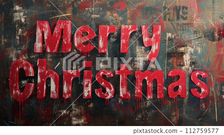 AI-generated content. Venetian Plaster Merry Christmas concept creative horizontal art poster. Words Merry Christmas made in textured lettering. Horizontal Illustration. Ai Generated Holiday and AI-generated content. Venetian Plaster Merry Christmas concept creative horizontal art poster. Words Merry Christmas made in textured lettering. Horizontal Illustration. Ai Generated Holiday and 112759577