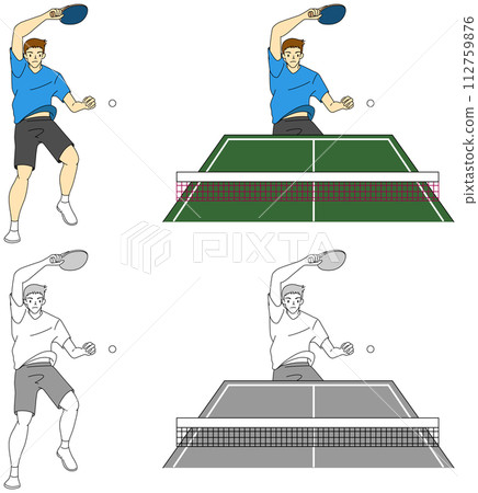 乒乓球運動員插畫集（男） 112759876