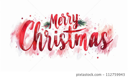 AI-generated content. Words Merry Christmas created in Minimalist Drawing. Decorative lettering of words Merry Christmas. Holiday Concept. Creative postcard. Ai Generated Digital art poster. 112759943