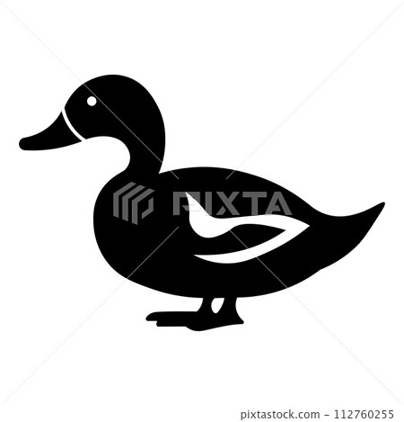 black vector duck icon on white background black vector duck icon on white background 112760255