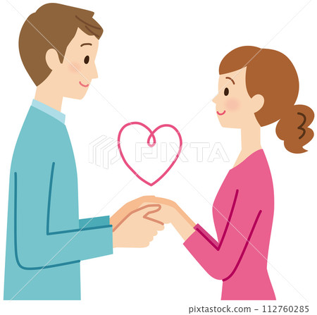 Man and woman facing each other, couple, couple matching Man and woman facing each other, couple, couple matching 112760285