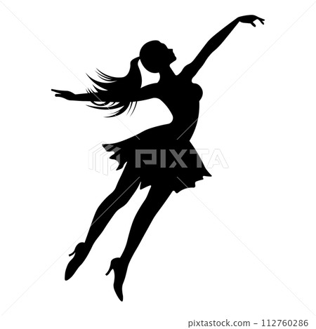black vector dancer icon on white background black vector dancer icon on white background 112760286