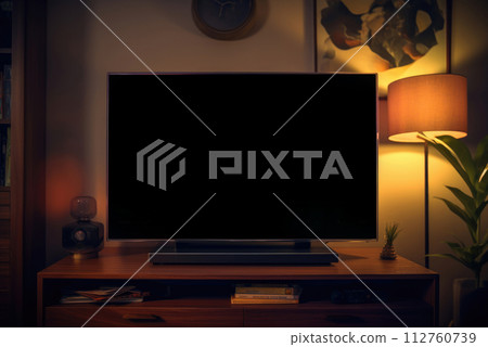 Mockup the TV to the room at home. Streaming service concept 112760739