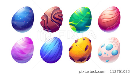 Cute fantasy colorful dinosaur eggs 112761023
