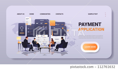 people analyzing graphs and diagrams on digital screens financial security reliability stability growth fintech business investment concept 112761632