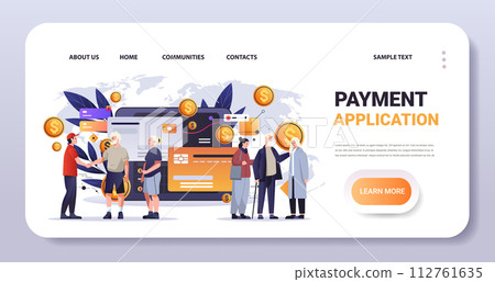 people making payments with debit or credit cards in computer app financial transactions fintech business investment concept 112761635