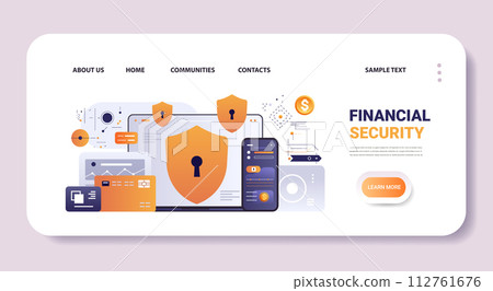 financial security money protection reliability stability growth fintech business investment concept horizontal copy space 112761676