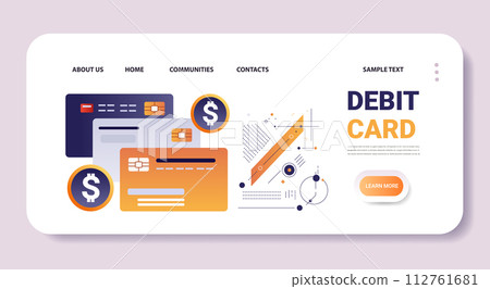 debit or credit cards financial transactions fintech business investment concept horizontal copy space 112761681