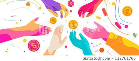 human hands holding dollar coins financial banking wealth transformation technology fintech business investment human hands holding dollar coins financial banking wealth transformation technology fintech business investment 112761766