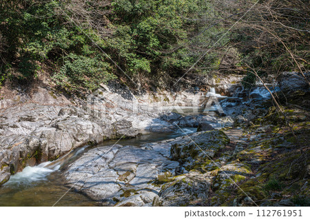 Nunome River, mountain stream in Kyoto, Kizu River tributary, Kasagi Town, Kyoto Prefecture 112761951