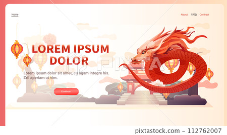 chinese new year of dragon icon zodiac sign for greeting card asian flyer invitation poster horizontal copy space chinese new year of dragon icon zodiac sign for greeting card asian flyer invitation poster horizontal copy space 112762007