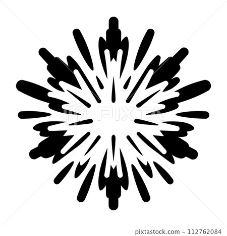 black vector explosion icon on white background black vector explosion icon on white background 112762084