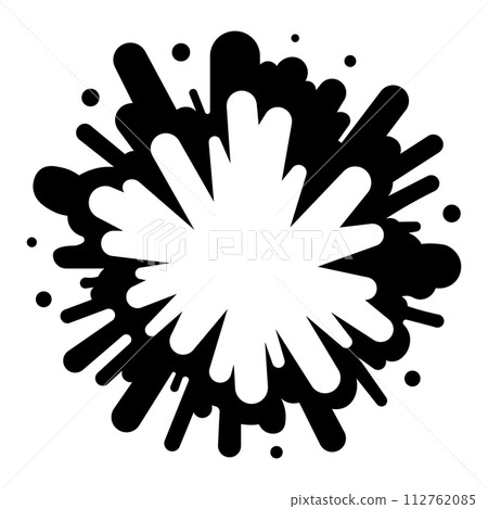 black vector explosion icon on white background black vector explosion icon on white background 112762085