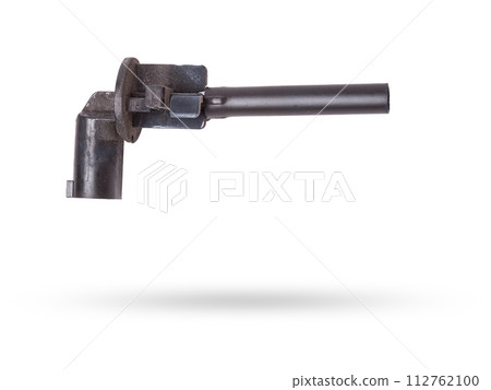 The coolant level sensor is black on a white background with metal elements, it is installed on the expansion tank or washer tank. The coolant level sensor is black on a white background with metal elements, it is installed on the expansion tank or washer tank. 112762100
