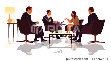 businesspeople discussing during meeting in hotel lobby horizontal 112762581