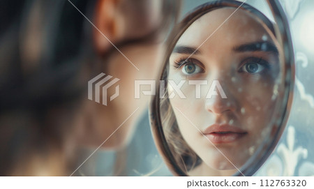 鏡子裡倒映的女人 112763320