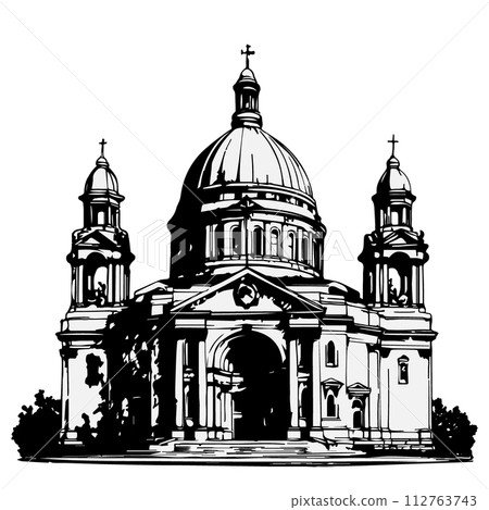 City landscape drawing. 112763743