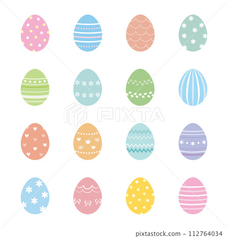 Easter egg vector illustration set pastel colors Easter egg vector illustration set pastel colors 112764034