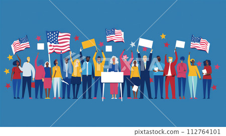 American presidential election illustration 112764101