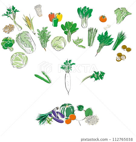 Angry facial expression with vegetable illustrations 112765038