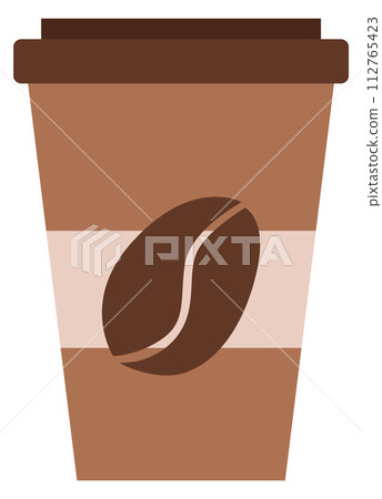 Coffee cup color icon. Takeaway drink symbol Coffee cup color icon. Takeaway drink symbol 112765423