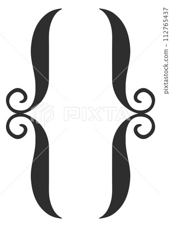 Black brackets. Curly parenthesis pair. Elegant decoration 112765437
