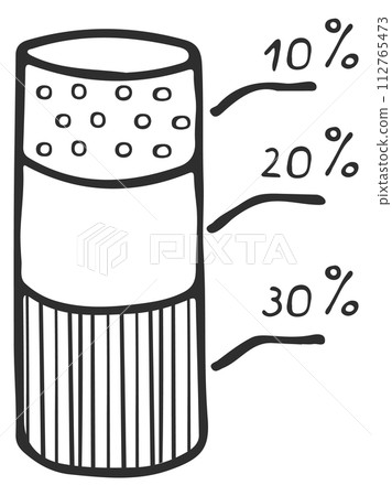 Column chart doodle. Financial report black icon Column chart doodle. Financial report black icon 112765473