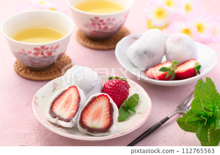 Spring Japanese Sweets Strawberry Daifuku 112765563