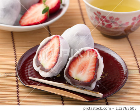 Spring Japanese Sweets Strawberry Daifuku 112765603
