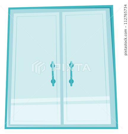 Glass doors cartoon icon. Glossy clean store doorway 112765734