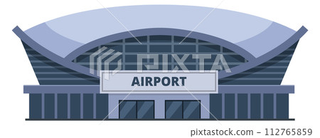 Airport building facade. Flight terminal front exterior 112765859