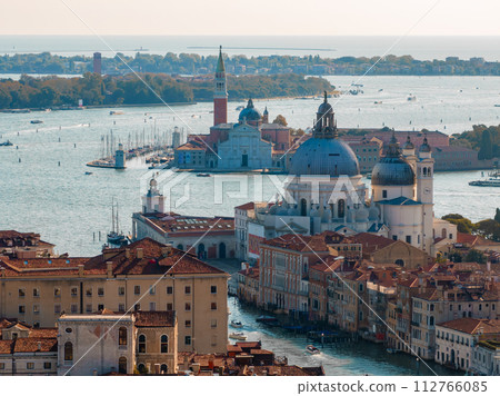 Aerial View of Venice near Saint Mark's Square, Rialto bridge and narrow canals. Beautiful Venice from above. Aerial View of Venice near Saint Mark's Square, Rialto bridge and narrow canals. Beautiful Venice from above. 112766085