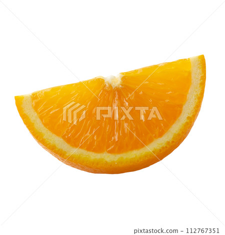 Fresh Sliced oranges isolated on white background 112767351