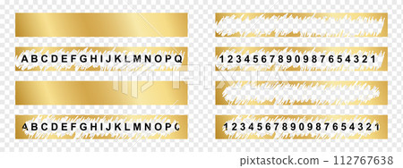 Set of golden scratch card whole and scraped textures isolated on transparent background. Collection of lotto winner, money prize, promo code, gift scratchcards templates. Vector illustration 112767638