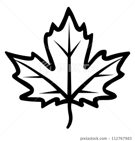 black vector maple icon on white background 112767983