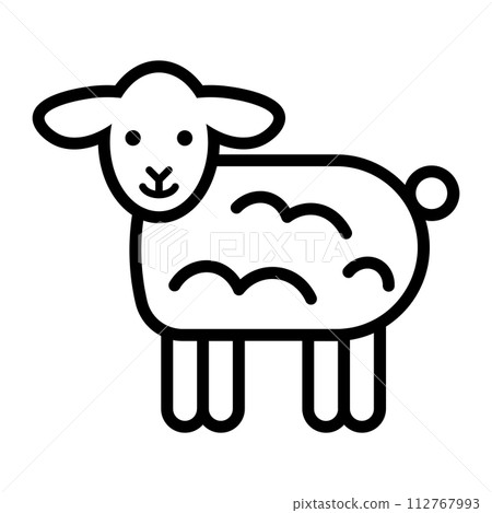 black vector lamb icon on white background 112767993