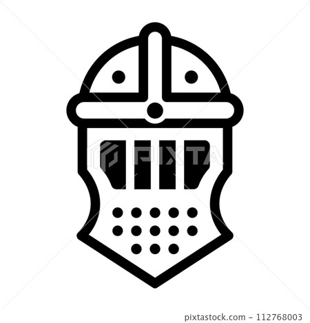 black vector knight icon on white background 112768003