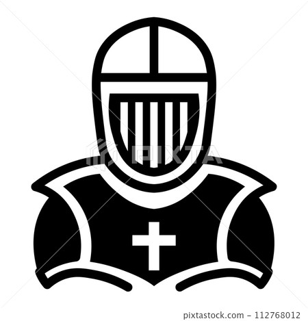 black vector knight icon on white background 112768012