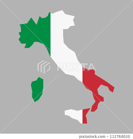 vector italy map flag on white background 112768020
