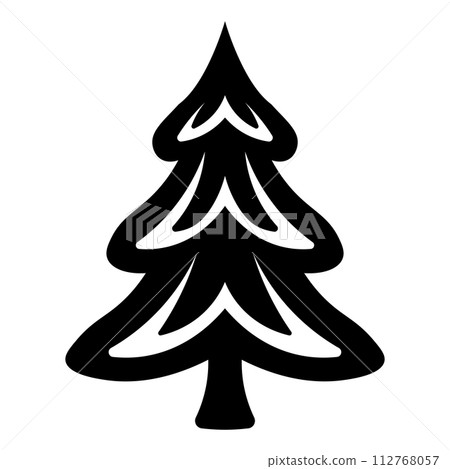 vector christmas tree icon on white background vector christmas tree icon on white background 112768057