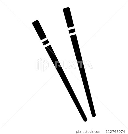 black vector chopsticks icon on white background 112768074