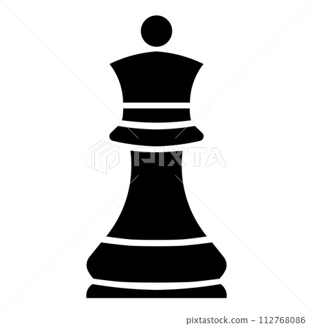 black vector chess icon on white background 112768086